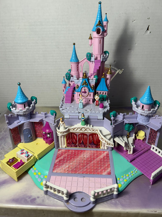 Bluebird Vintage Polly Pocket Disney Cinderella Castle with Figures - Lights NOT WORKING